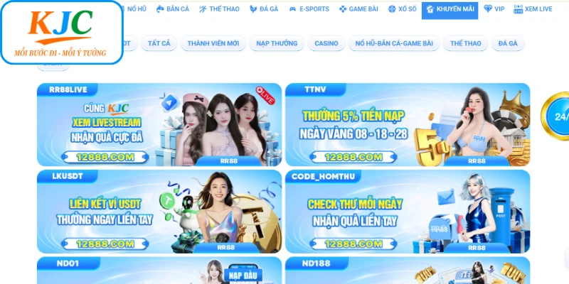 KJC RR88 khuyến mãi tháng 12 qua chương trình livestream KJC RR88 khuyến mãi tháng 12 qua chương trình livestream